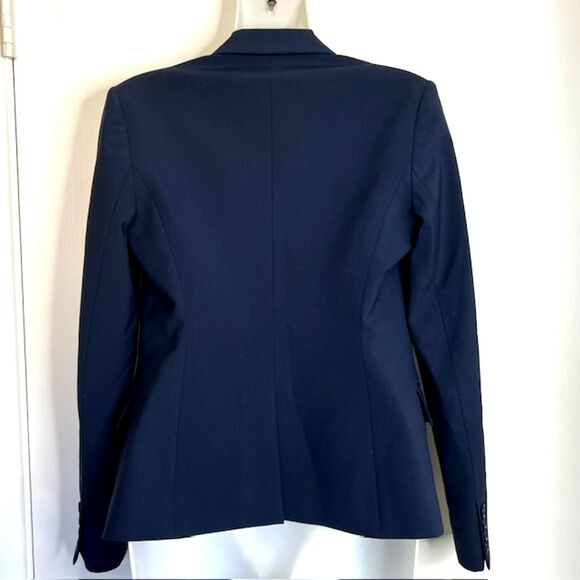 NWOT THEORY SEVONA NAVY STRETCH WOOL ONE BUTTON BLAZER SIZE 2 MSRP $395 - Picture 13 of 13